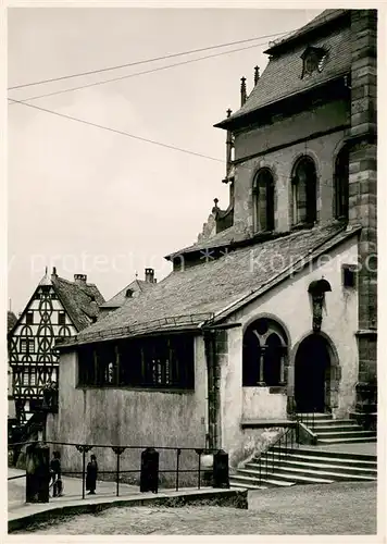 AK / Ansichtskarte Aschaffenburg_Main Stiftskirche fruehgotische Vorhalle vor der Westseite Aschaffenburg Main