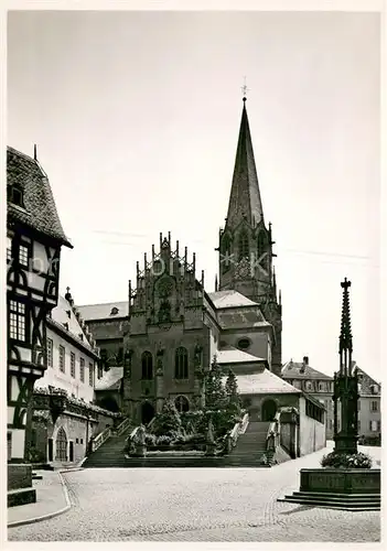 AK / Ansichtskarte Aschaffenburg_Main Stiftsplatz Stiftskirche Maria Schnee Kapelle Brunnen Aschaffenburg Main