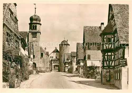 AK / Ansichtskarte Langenburg_Wuerttemberg Inneres Staedtchen Altstadt Fachwerkhaus Kirche Stadttor Turm Langenburg Wuerttemberg