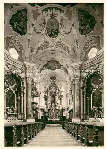 AK / Ansichtskarte Guenzburg Frauenkirche Erbauer Dominicus Zimmermann 18. Jhdt. Laienhaus Chor Deckengemaelde Guenzburg