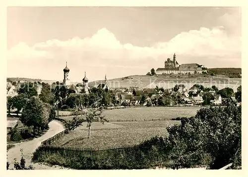 AK / Ansichtskarte Neresheim Panorama mit Blick zur Abtei Neresheim
