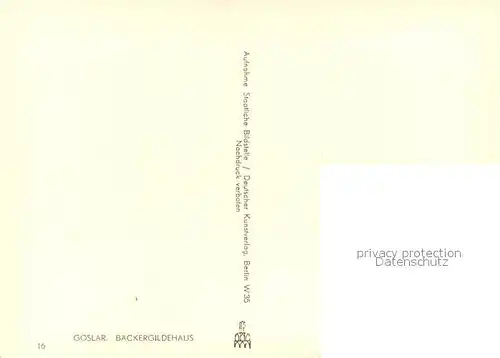 AK / Ansichtskarte Goslar Baeckergildehaus Historisches Gebaeude Altstadt Goslar