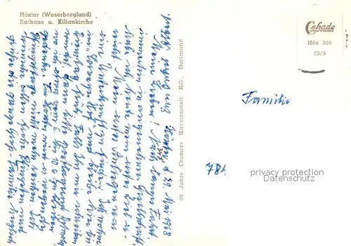 AK / Ansichtskarte Hoexter_Weser Rathaus und Kiliankirche Hoexter Weser