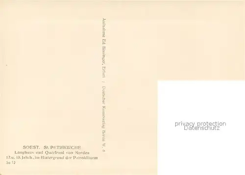 AK / Ansichtskarte Soest_Arnsberg St Petrikirche Langhaus und Querfront  Soest_Arnsberg