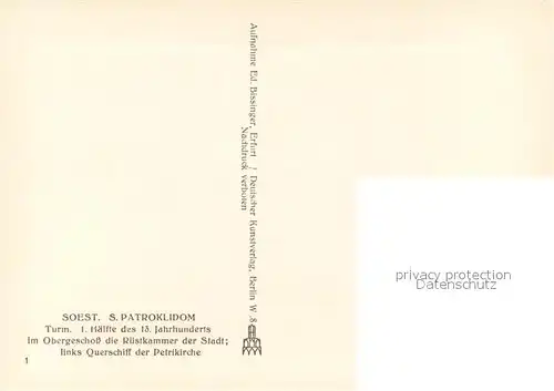 AK / Ansichtskarte Soest_Arnsberg St Patroklidom Turm Querschiff der Petrikirche Soest_Arnsberg