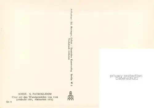 AK / Ansichtskarte Soest_Arnsberg St Patroklidom Chor mit Wandgemaelden Soest_Arnsberg