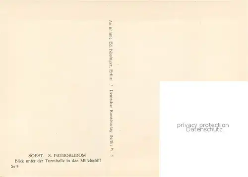 AK / Ansichtskarte Soest_Arnsberg St Patroklidom Turmhalle mit Mittelschiff Soest_Arnsberg