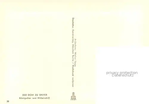 AK / Ansichtskarte Speyer_Rhein Dom Koenigschor und Mittelschiff Speyer Rhein