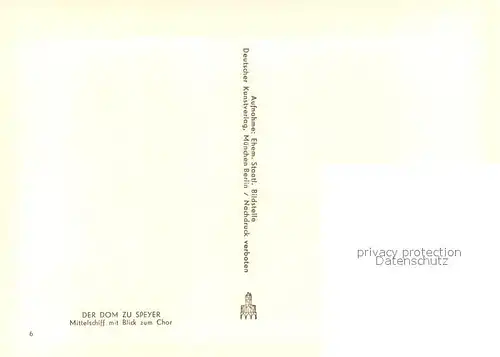 AK / Ansichtskarte Speyer_Rhein Dom Mittelschiff mit Chor Speyer Rhein