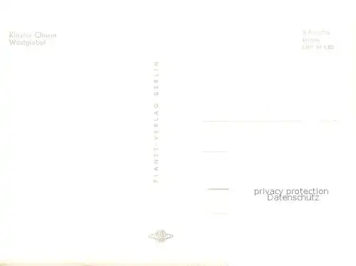 AK / Ansichtskarte Chorin Kloster Chorin Westgiebel Chorin