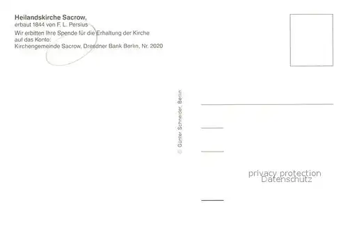 AK / Ansichtskarte Sacrow Waldow Heilandskirche Sacrow Sacrow Waldow