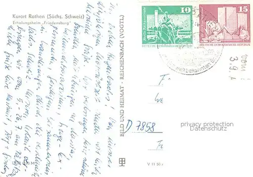 AK / Ansichtskarte Rathen_Saechsische Schweiz Erholungsheim Friedensburg Rathen Saechsische Schweiz