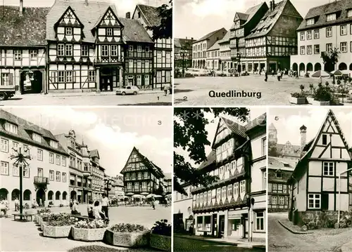 AK / Ansichtskarte Quedlinburg Klopstockhaus Markt Schneemelcherhaus Marktstrasse Finkenherd Quedlinburg