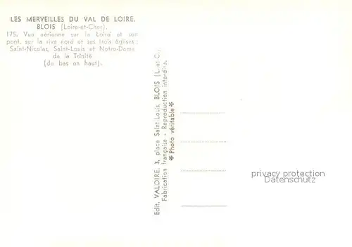 AK / Ansichtskarte Blois_Loir_et_Cher Vue aerienne sur la Loire et son pont sur la rive nord et ses trois eglises Saint Nicolas Saint Louis et Notre Dame de la Trinite Blois_Loir_et_Cher