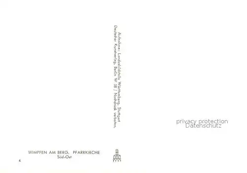AK / Ansichtskarte Wimpfen Pfarrkirche Sued Ost Wimpfen