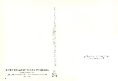 AK / Ansichtskarte Creglingen Hergottskirche Marienaltar Creglingen