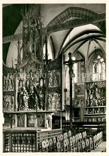 AK / Ansichtskarte Creglingen Herrgottskirche mit Choraltar und Marienaltar Creglingen