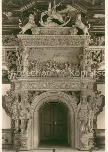 AK / Ansichtskarte Weikersheim Schloss Tuer im Grossen Saal mit Stuckrahmen Weikersheim