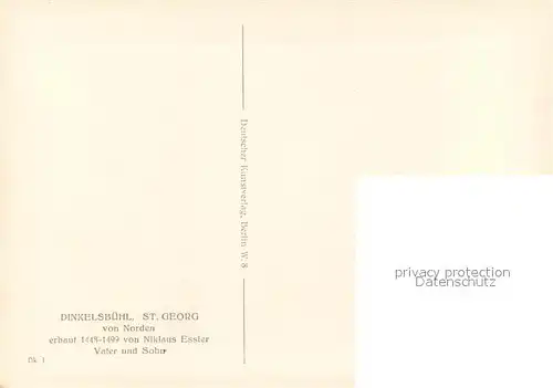 AK / Ansichtskarte Dinkelsbuehl Kirche St Georg Dinkelsbuehl