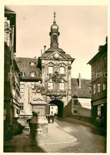 AK / Ansichtskarte Bamberg Neues Rathaus auf der Regnitzinsel Gotischer Brueckenturm Bamberg