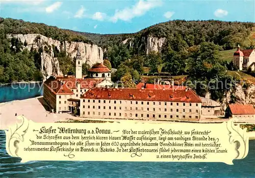 AK / Ansichtskarte Kelheim Kloster Weltenburg mit Donaudurchbruch Fliegeraufnahme Kelheim