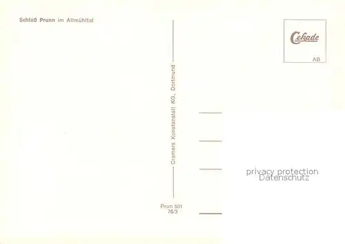 AK / Ansichtskarte Prunn_Altmuehl Schlos Prunn im Altmuehltal Prunn Altmuehl