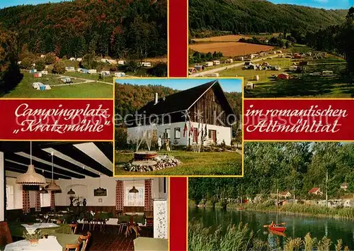 AK / Ansichtskarte Pfraundorf_Inn_Oberbayern Campingplatz Kratzmuehle im Altmuehltal Gaststube Pfraundorf_Inn_Oberbayern