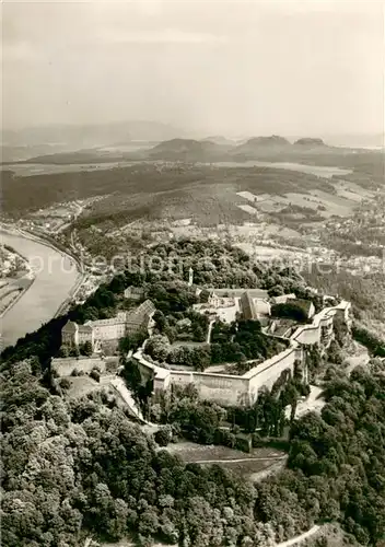 AK / Ansichtskarte Koenigstein_Saechsische_Schweiz Festung Koenigstein Fliegeraufnahme Koenigstein_Saechsische