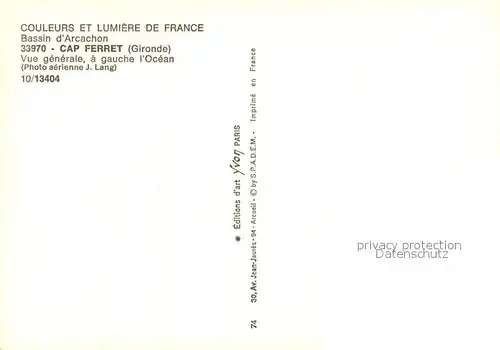 AK / Ansichtskarte Cap Ferret Vue generale aerienne a gauche l Ocean Cap Ferret