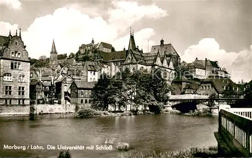 AK / Ansichtskarte Marburg_Lahn Universit?t mit Schloss Marburg_Lahn