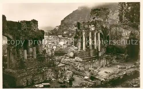 AK / Ansichtskarte Taormina_Sizilien Messina Griechisches Theater Taormina Sizilien