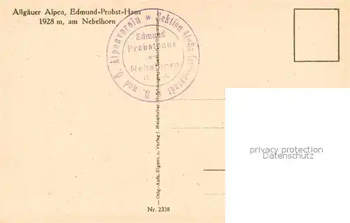 AK / Ansichtskarte Nebelhorn Edmund Probst Haus  Nebelhorn
