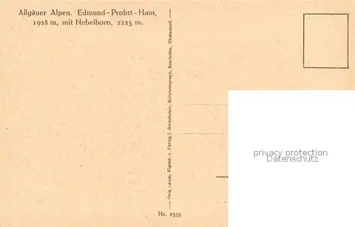 AK / Ansichtskarte Nebelhorn Edmund Probst Haus Nebelhorn