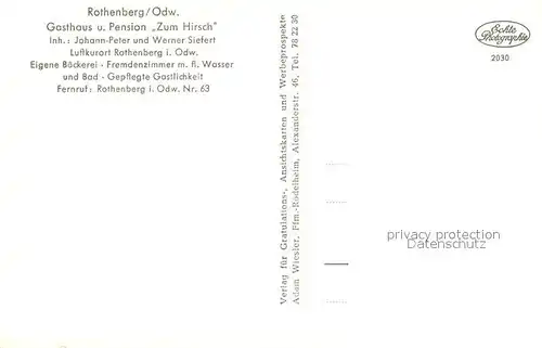 AK / Ansichtskarte Rotenburg_Fulda Gasthaus Pension zum Hirsch Rotenburg Fulda