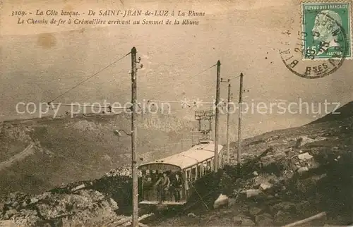 AK / Ansichtskarte Saint Jean de Luz Le Chemin de fer a Cremaillere arrivant au Sommet de la Rhune Saint Jean de Luz