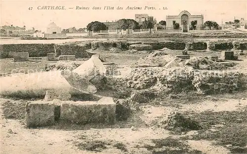 AK / Ansichtskarte Carthage_Karthago Ruines dans lIlot des Anciens Ports Carthage Karthago