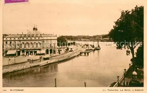 AK / Ansichtskarte Bayonne_Pyrenees_Atlantiques Le Theatre la Nive l Adour Bayonne_Pyrenees