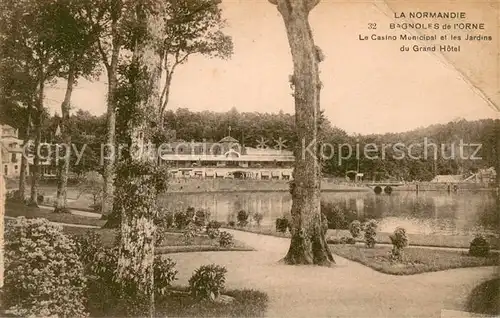 AK / Ansichtskarte Bagnoles de l_Orne Le Casino Municipal et les Jardins du Grand Hotel Bagnoles de l_Orne