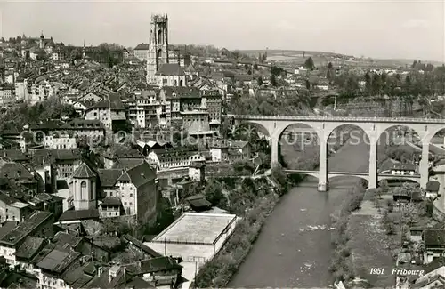 AK / Ansichtskarte Fribourg_FR Panorama Viadukt Fribourg FR