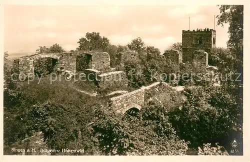 AK / Ansichtskarte Singen_Hohentwiel Burgruine Hohentwiel Singen Hohentwiel