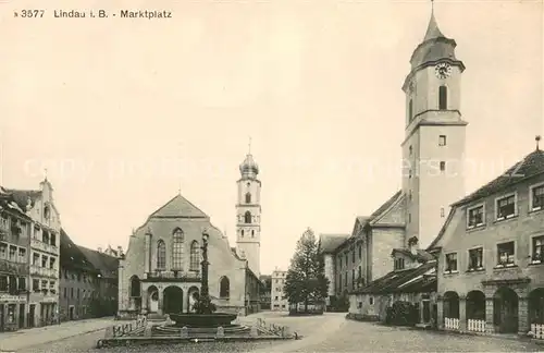 AK / Ansichtskarte Lindau_Bodensee Marktplatz Lindau Bodensee