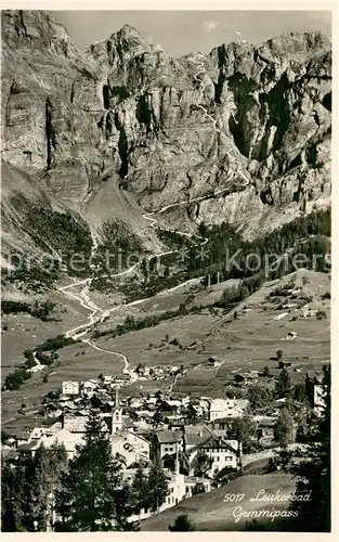 AK / Ansichtskarte Leukerbad Panorama mit Gemmipass Leukerbad