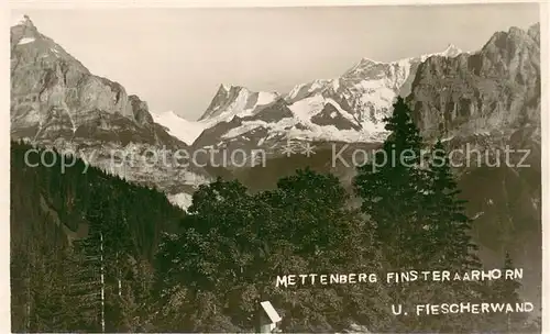 AK / Ansichtskarte Finsteraarhorn mit Mettenberg und Fiescherwand Finsteraarhorn
