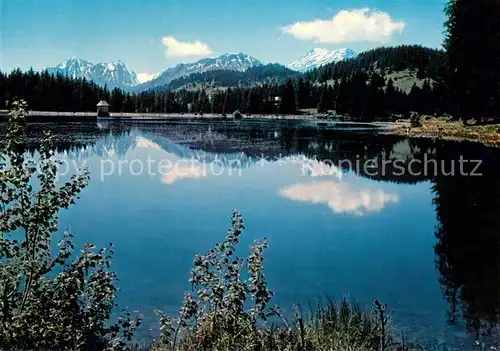 AK / Ansichtskarte Valbella_Lenzerheide Heidsee mit Piz Forbisch und Toissa Valbella_Lenzerheide