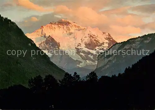 AK / Ansichtskarte Interlaken_BE Abendstimmung mit Jungfrau Interlaken_BE