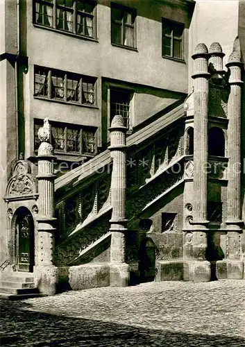 AK / Ansichtskarte Noerdlingen Rathaustreppe Noerdlingen