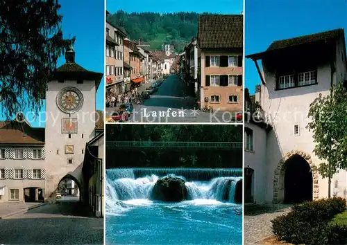 AK / Ansichtskarte Laufen_BL Stadttor Strassenpartie Wasserfall Laufen_BL