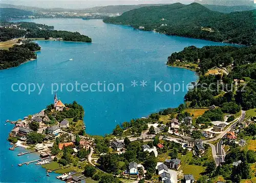 AK / Ansichtskarte Maria_Woerth_Woerthersee Fliegeraufnahme mit Klagenfurt Maria_Woerth_Woerthersee