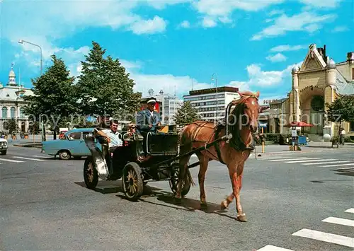 AK / Ansichtskarte Kuopio Pferdekutsche und Markthalle Kuopio