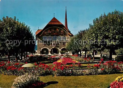 AK / Ansichtskarte Le_Locle Hotel de Ville et ses jardins Le_Locle